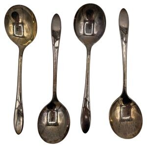 Oneida Community LADY HAMILTON Silverplate 4 Round Gumbo Soup  Spoon 7" Flatware